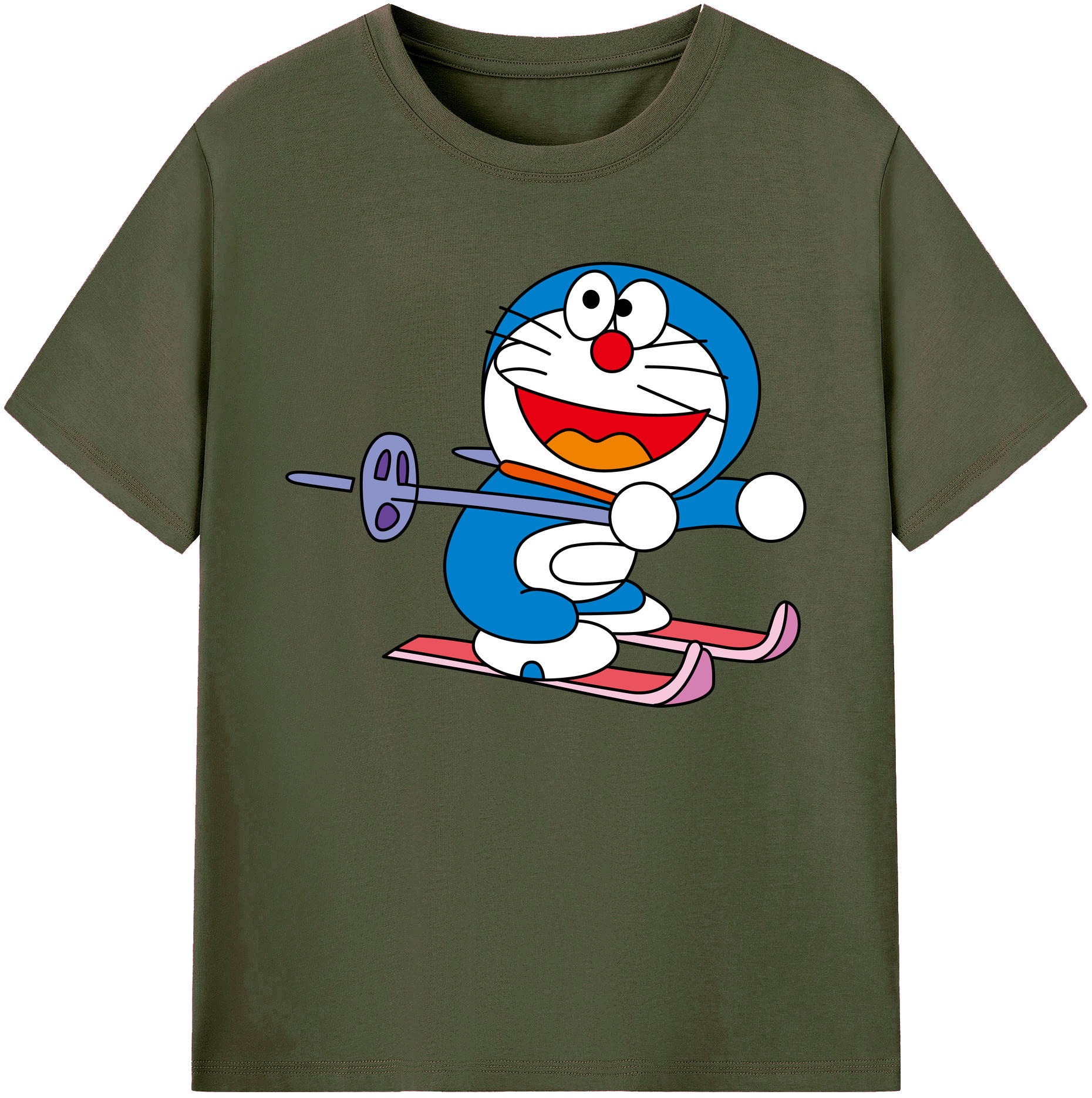 （画像用） ドラえもん Doraemon 綿100％ メンズ半袖Tシャツ｜肌触りやわらか＆通気性